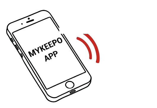Step 05 of creating a MYKEEPO keepsake — touch & connect your keepsake with your phone, revive your moments on the mykeepo app